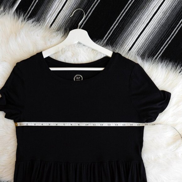 Maurices Women’s Size Small Black Babydoll Top Short Sleeve Peplum Style Tee - Picture 6 of 6